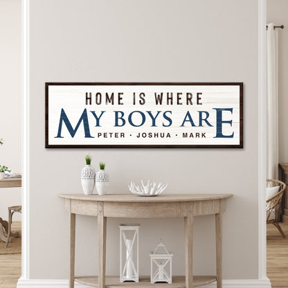 Home Is Where My Boys Are Sign