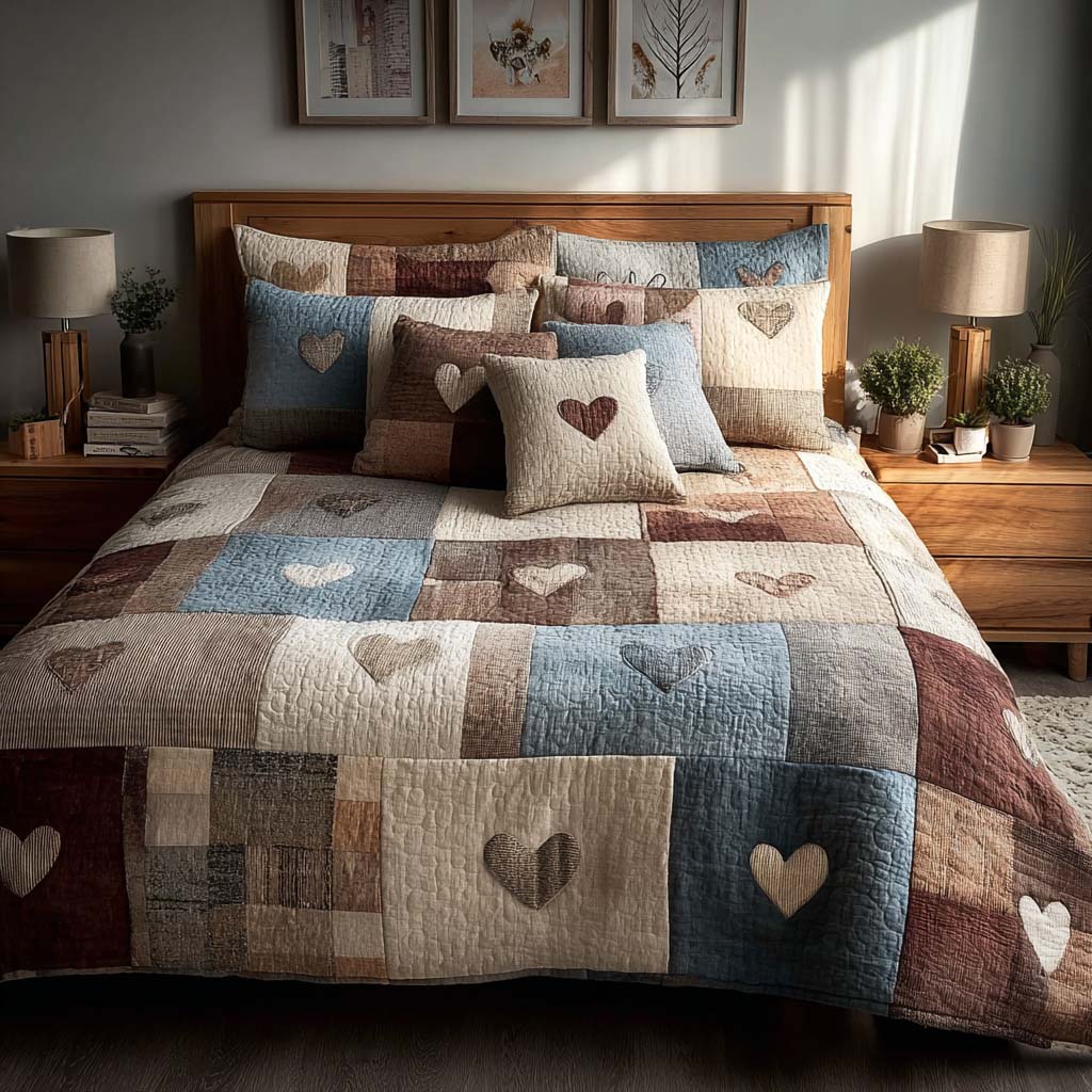 Homebound Love 3-Piece Quilted Bedding Set - Single (59" x 70")