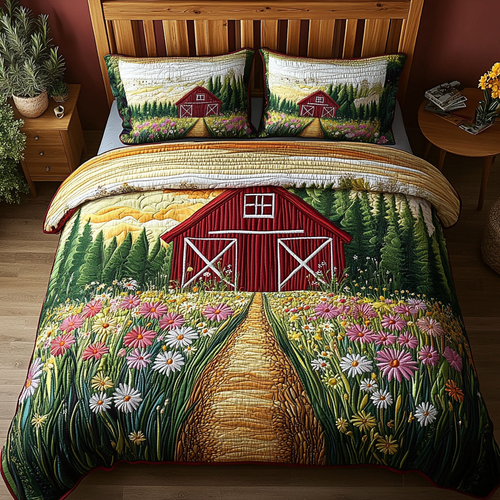 Homestead Bloom 3-Piece Quilted Bedding Set - Single (59" x 70")