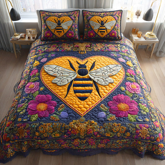 Honey Path 3-Piece Quilted Bedding Set - Single (59" x 70")