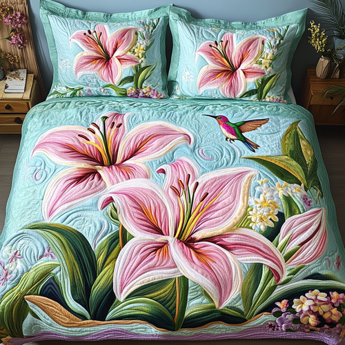Hummingbird Dream 3-Piece Quilted Bedding Set - Single (59" x 70")