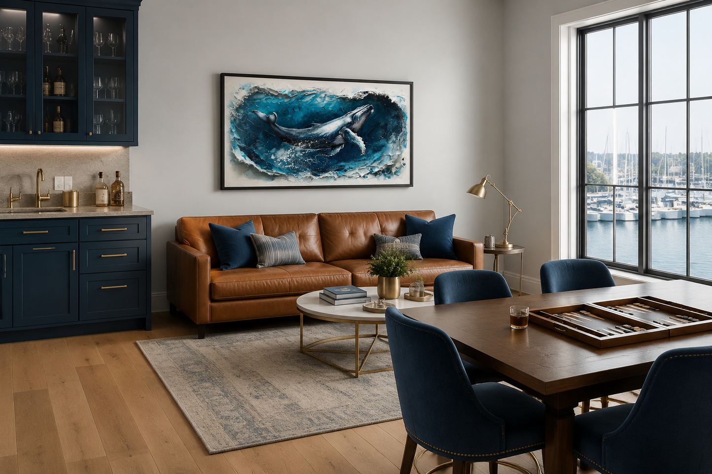 Humpback Whale Wall Art – Panoramic Ocean Wave Canvas | Nautical Wall Decor