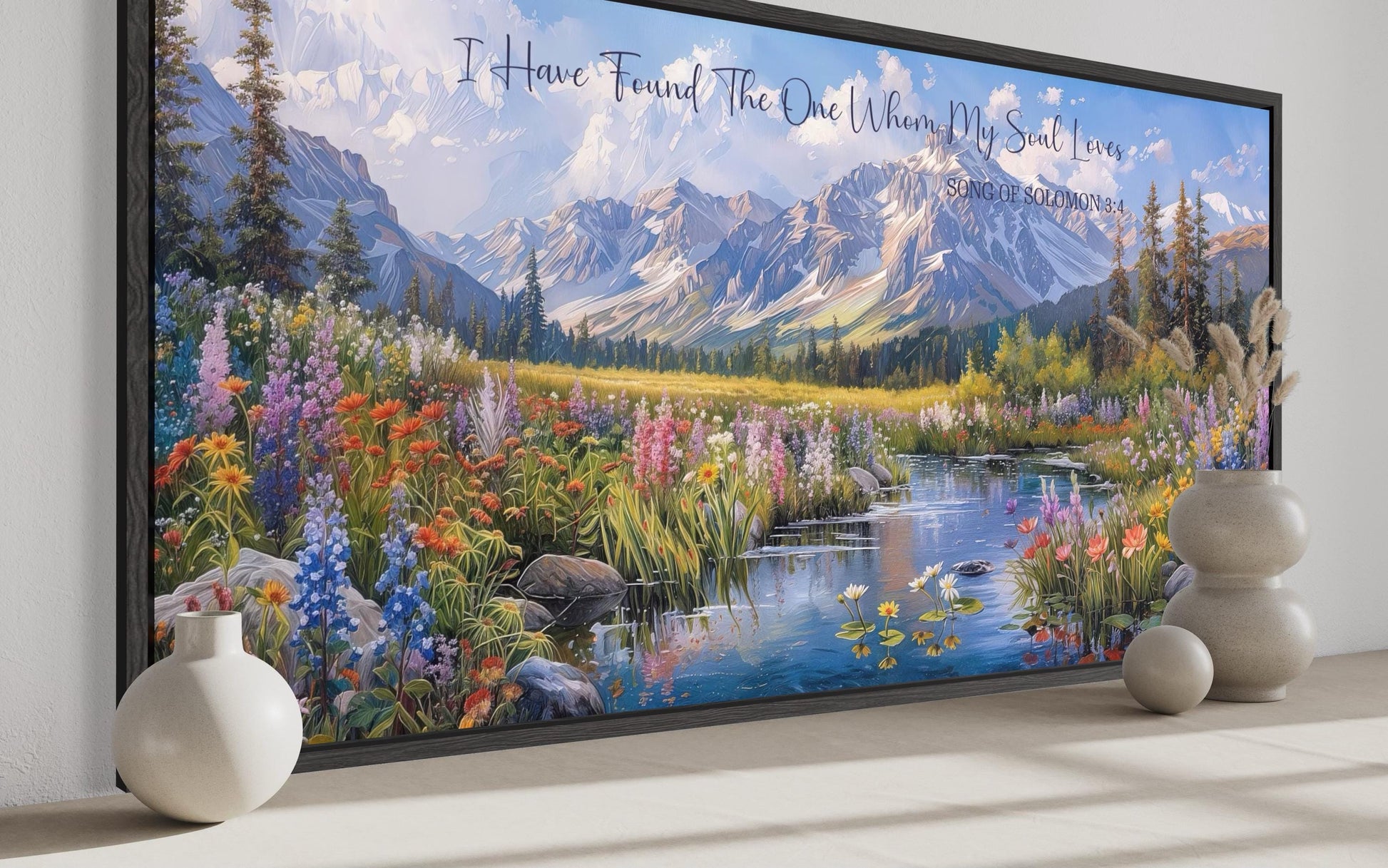 I Have Found The One Whom My Soul Loves Christian Scripture Wall Art On Mountain Landscape