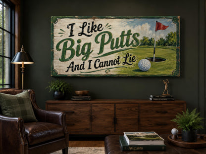 I Like Big Putts Funny Golf Wall Art for Man Cave