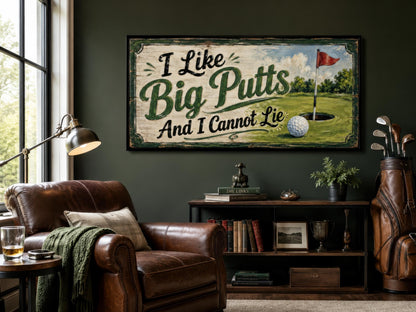 I Like Big Putts Funny Golf Wall Art for Man Cave