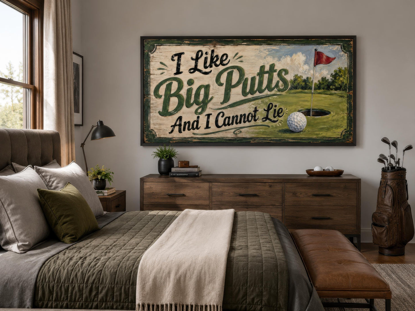 I Like Big Putts Funny Golf Wall Art for Man Cave