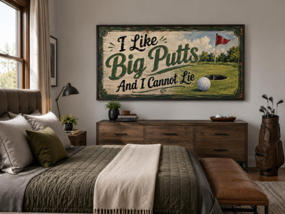 I Like Big Putts Funny Golf Wall Art for Man Cave