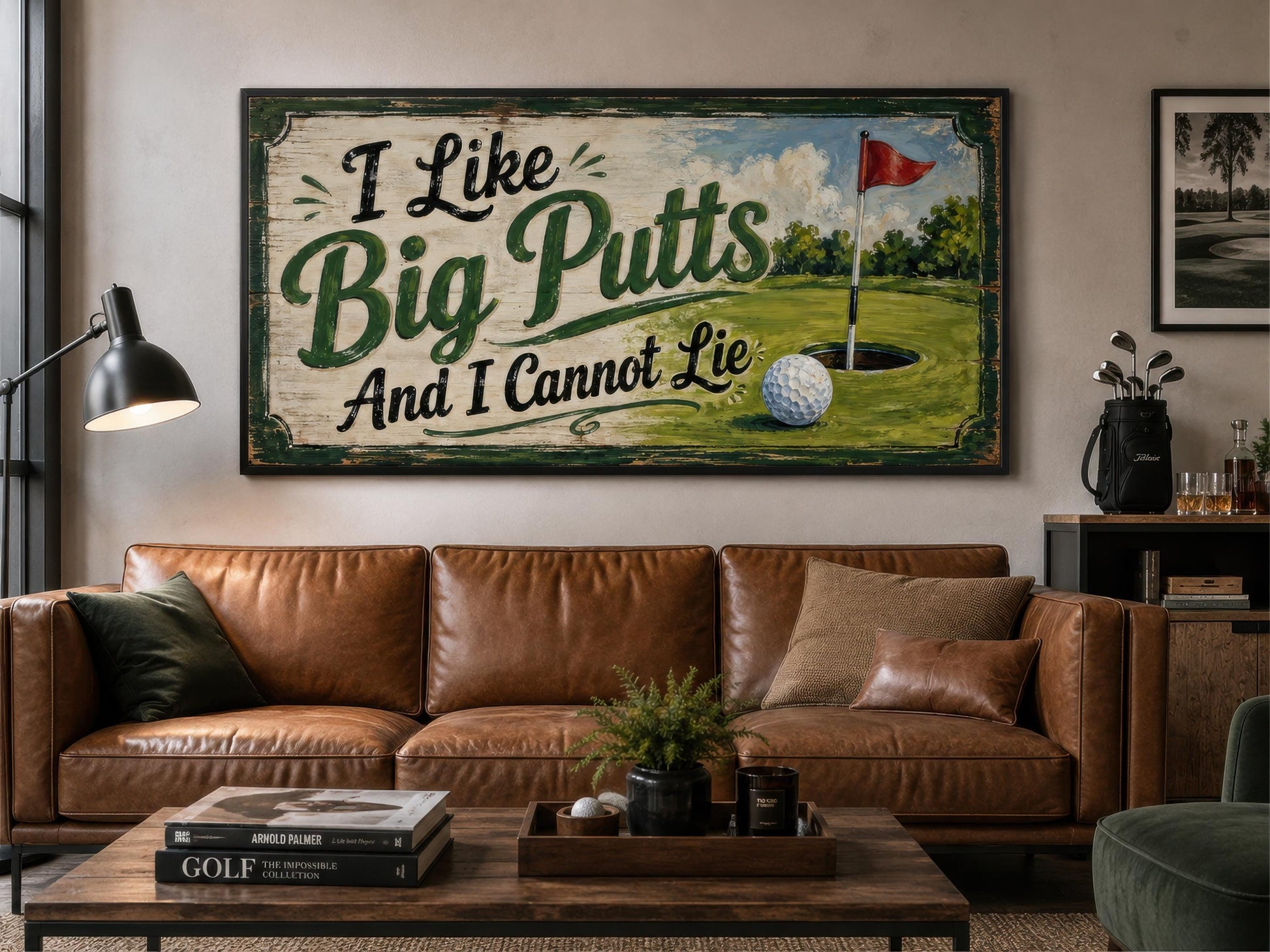 I Like Big Putts Funny Golf Wall Art for Man Cave