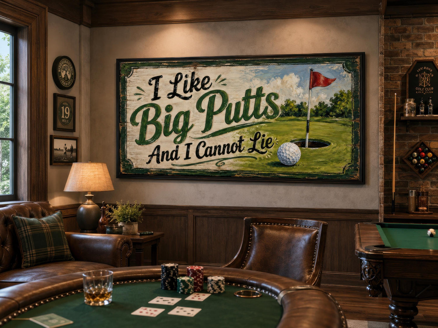 I Like Big Putts Funny Golf Wall Art for Man Cave