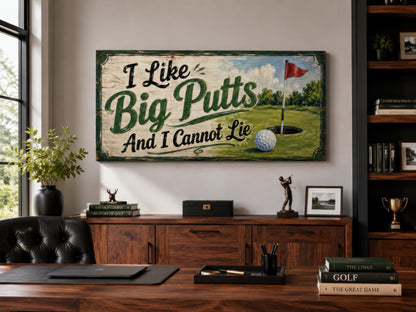 I Like Big Putts Funny Golf Wall Art for Man Cave
