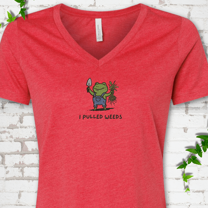 I Pulled Weeds V-Neck T-Shirt