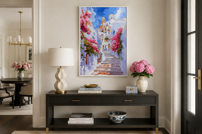 Ibiza Old Town Watercolor Poster Or Canvas Wall Art