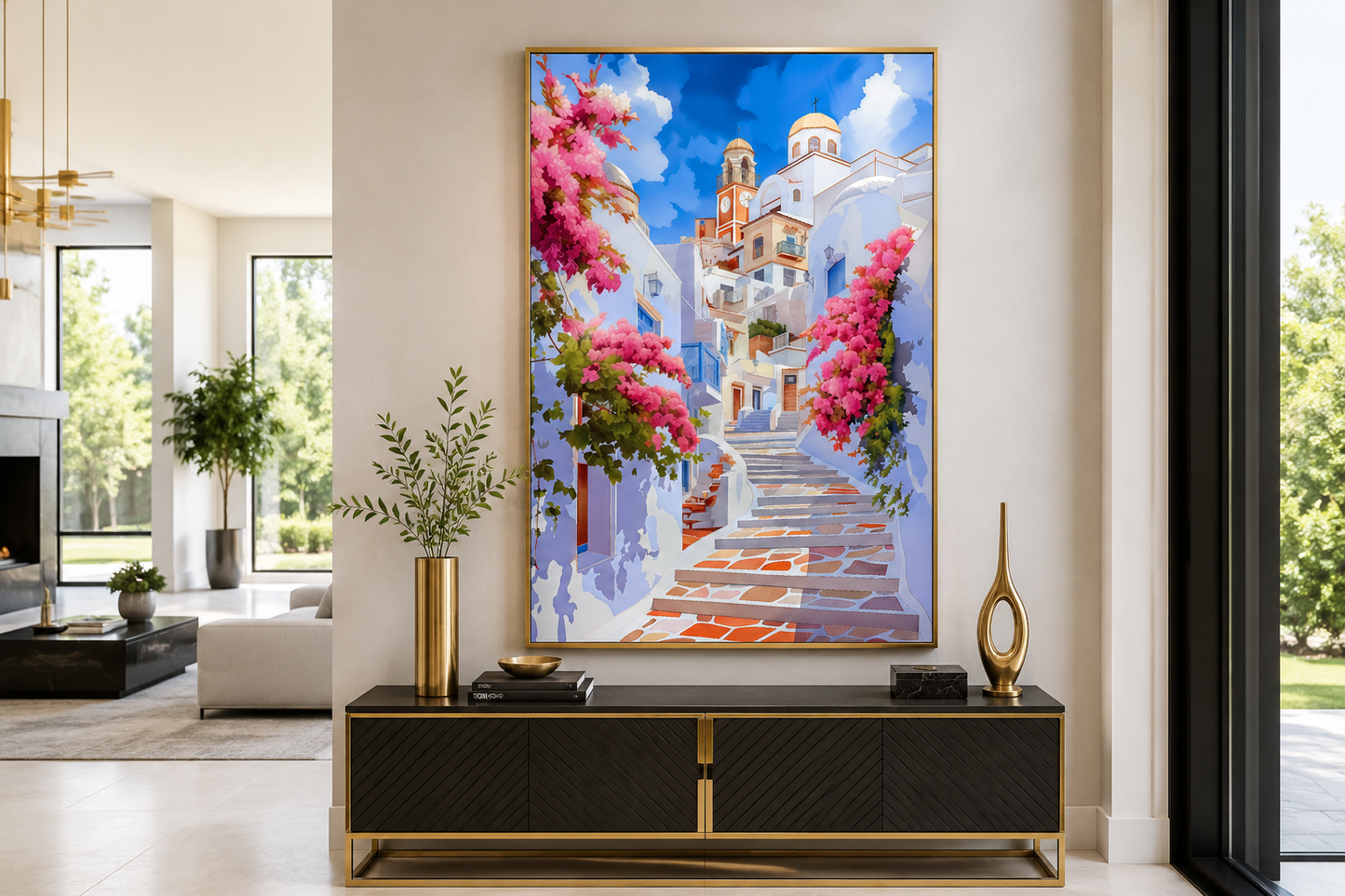 Ibiza Old Town Watercolor Poster Or Canvas Wall Art