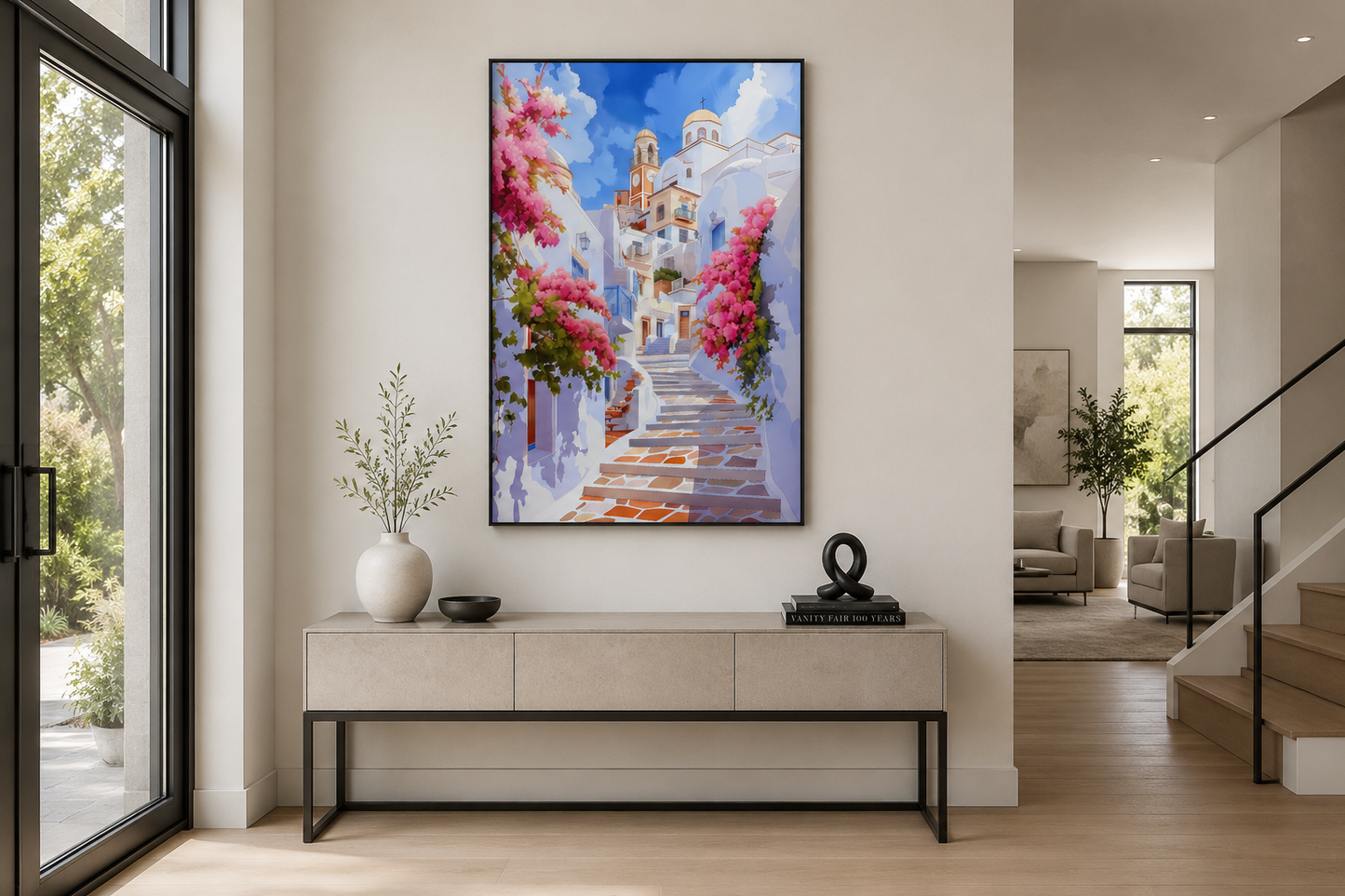 Ibiza Old Town Watercolor Poster Or Canvas Wall Art