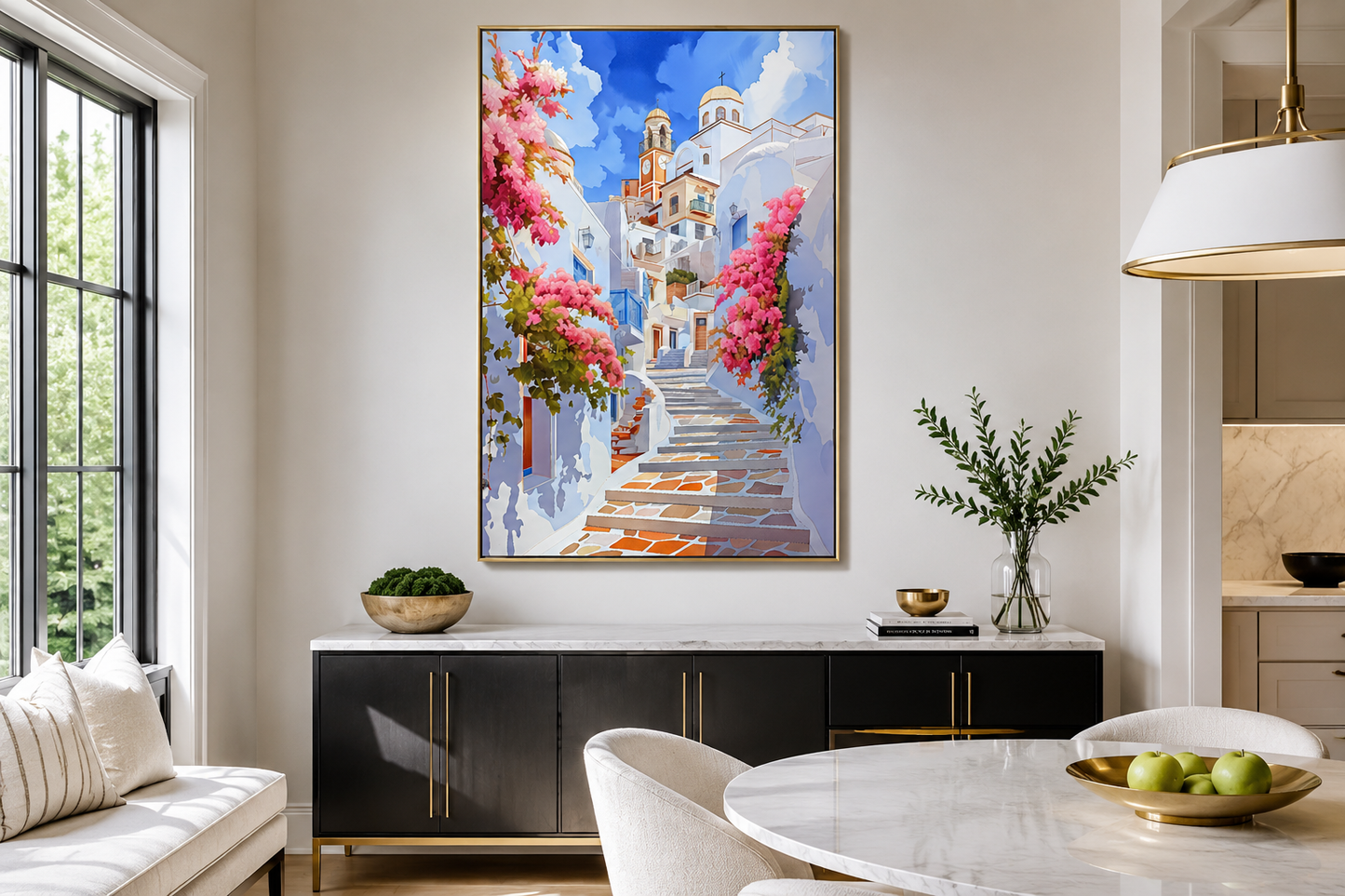Ibiza Old Town Watercolor Poster Or Canvas Wall Art