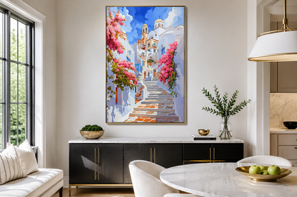 Ibiza Old Town Watercolor Poster Or Canvas Wall Art