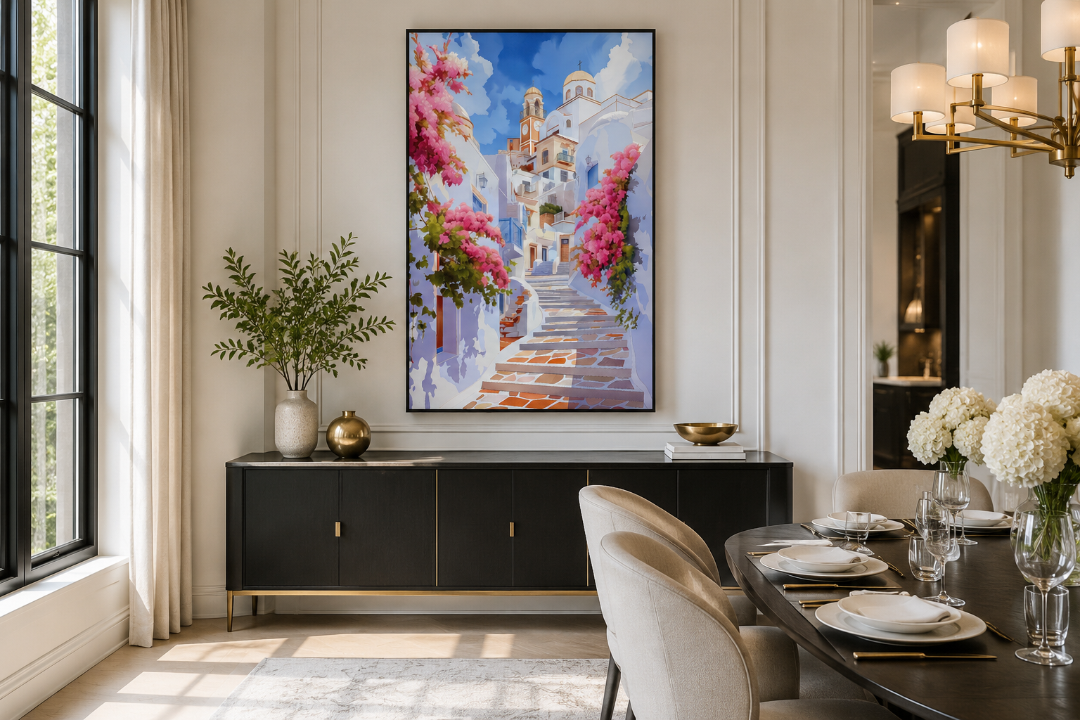 Ibiza Old Town Watercolor Poster Or Canvas Wall Art