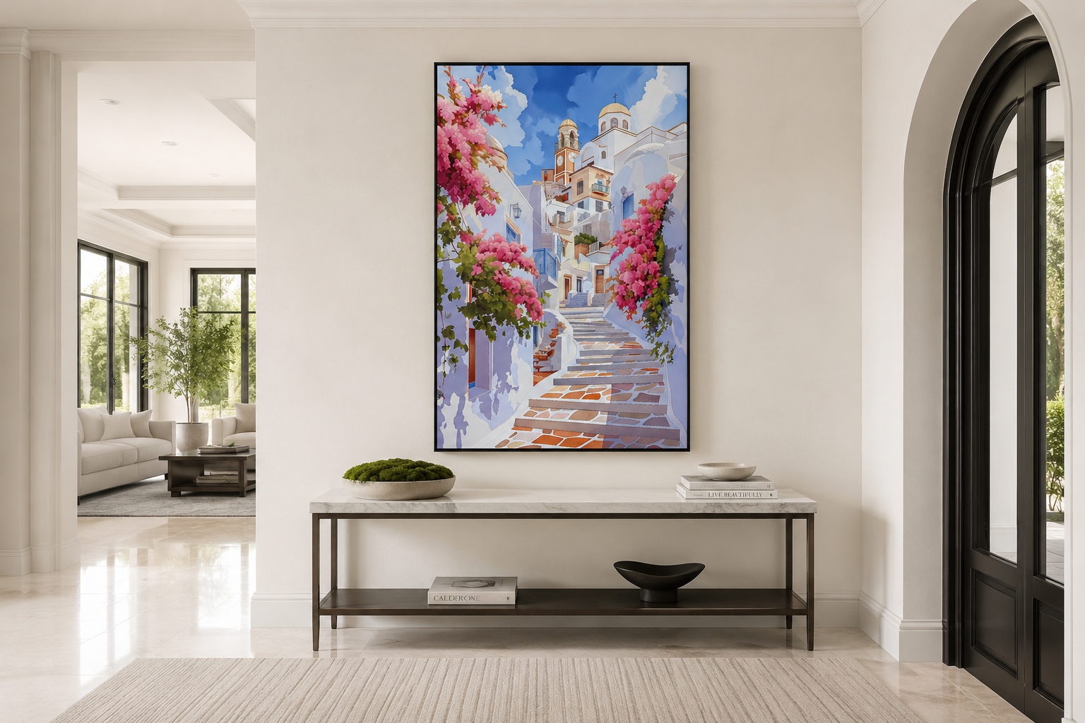 Ibiza Old Town Watercolor Poster Or Canvas Wall Art