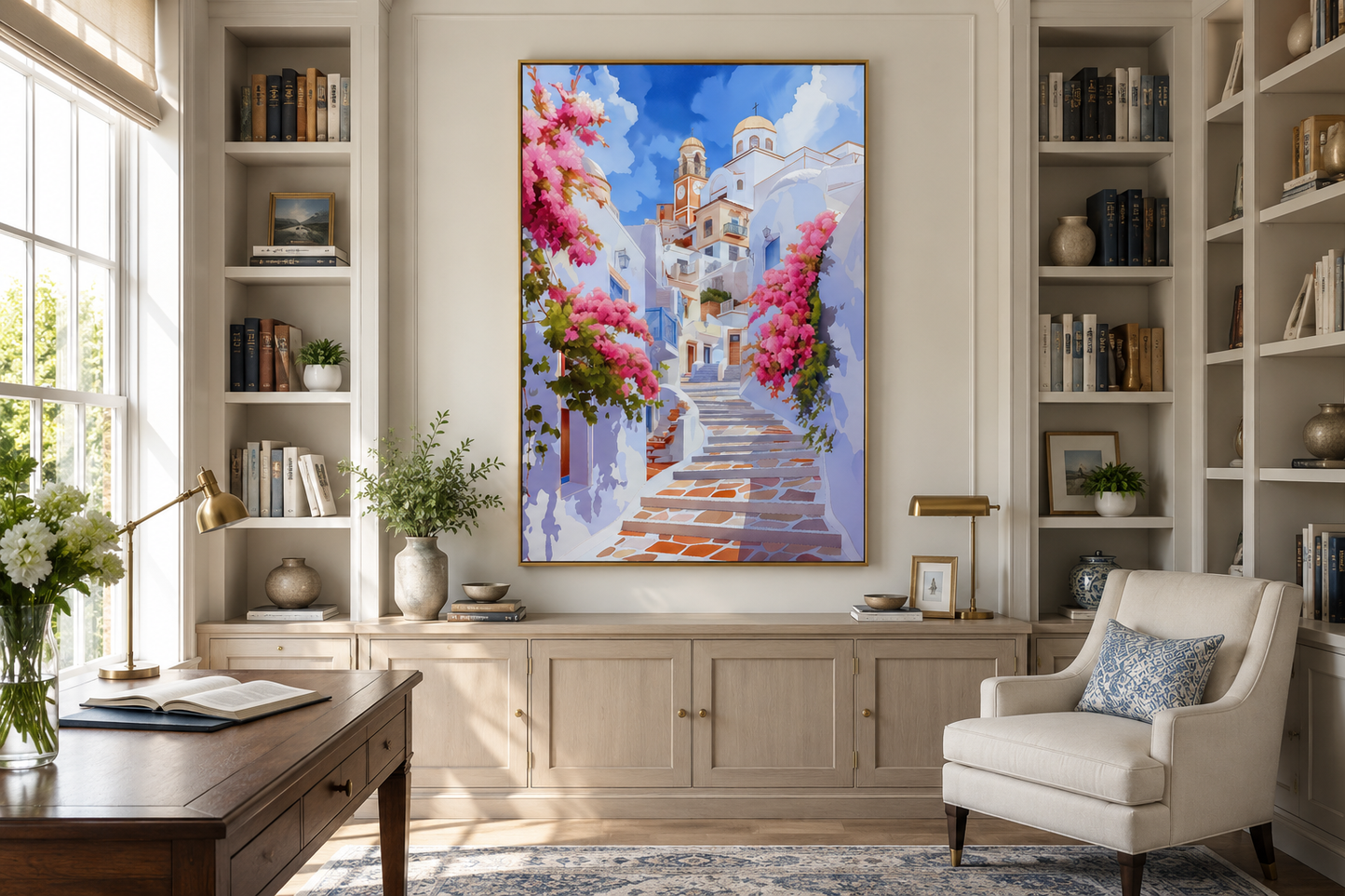 Ibiza Old Town Watercolor Poster Or Canvas Wall Art
