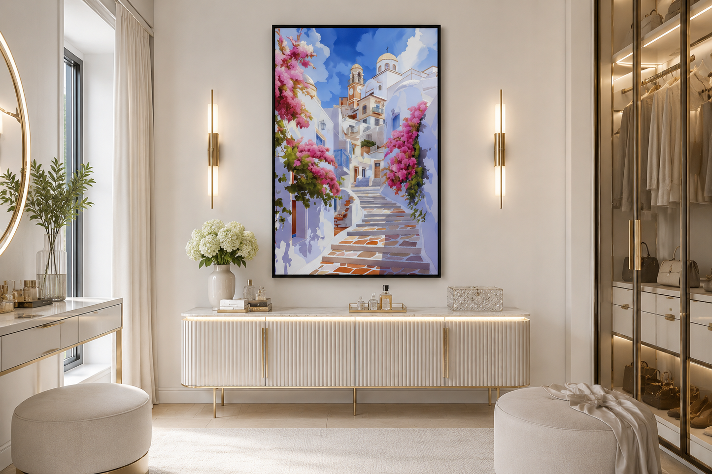 Ibiza Old Town Watercolor Poster Or Canvas Wall Art