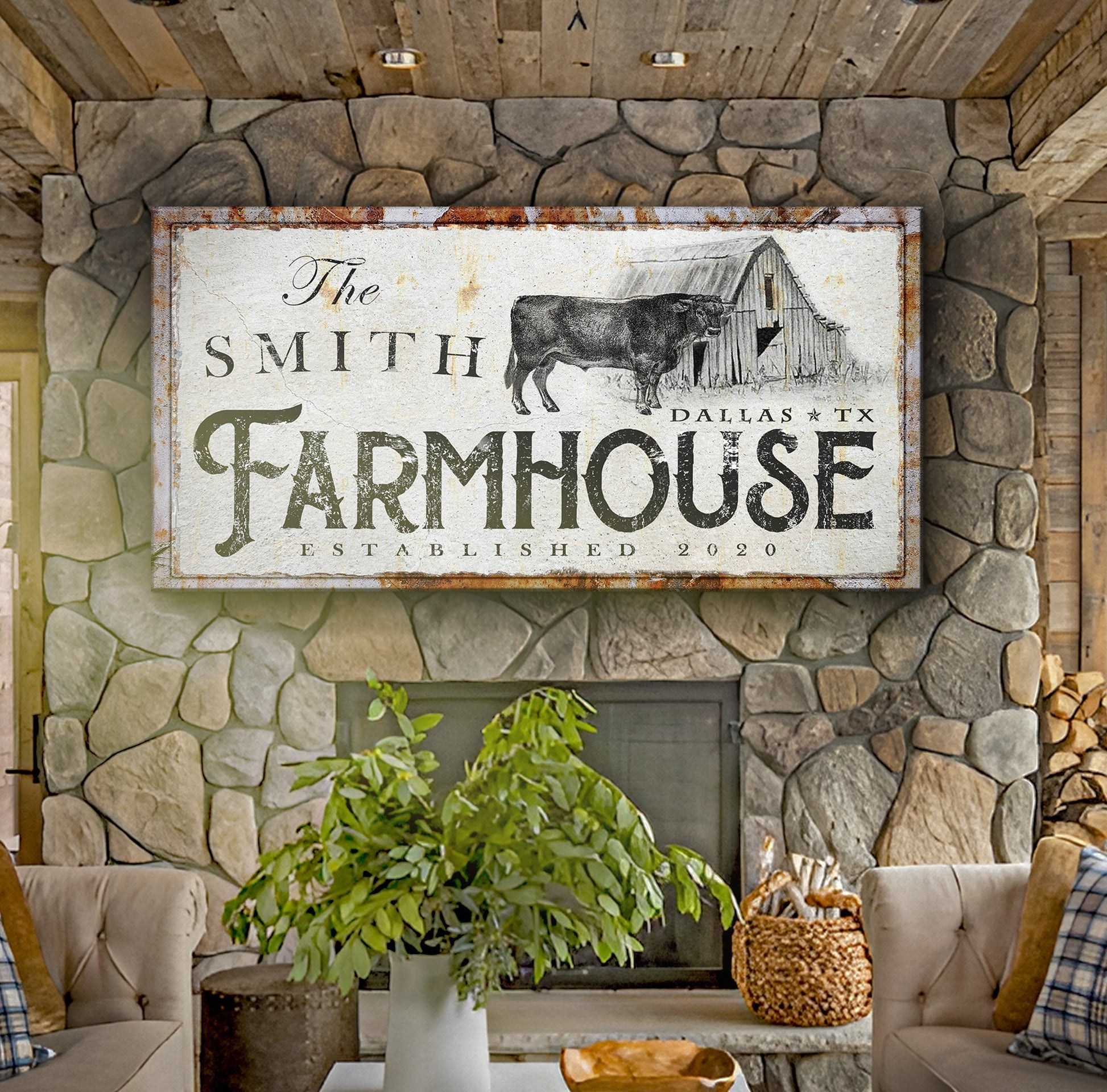 Rustic Farmhouse Sign (made for your order) - canvas
