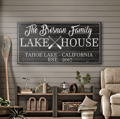 Family Lake House Paddle Sign II