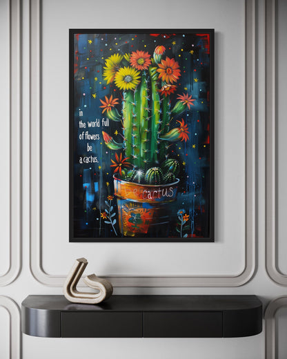 In The World Of Flowers Be Cactus Graffiti Feminist Wall Art