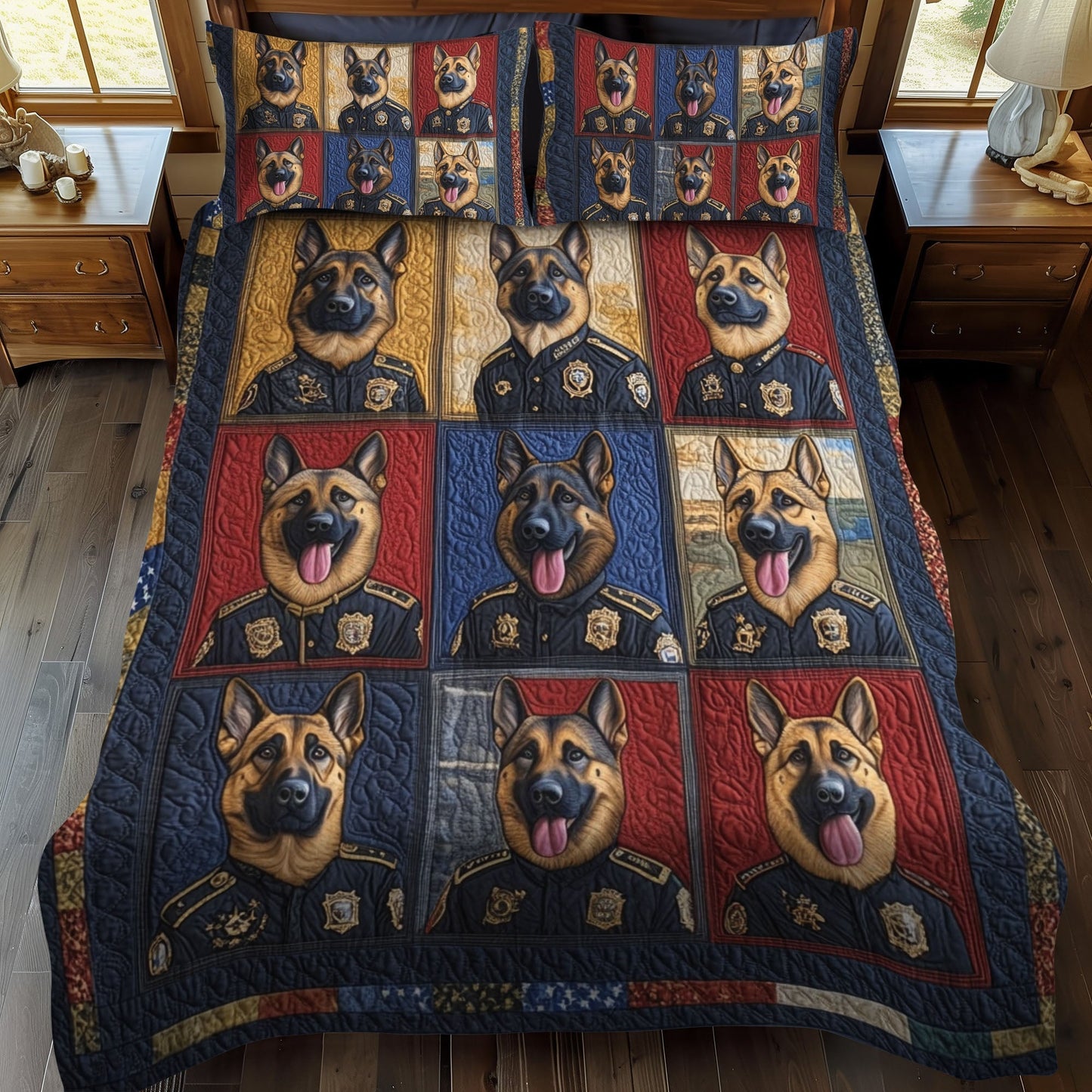 Independence Pup 3-Piece Quilted Bedding Set - Single (59" x 70")