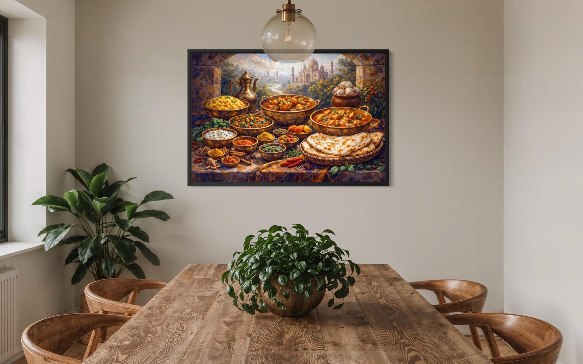 Indian Food Wall Art – Traditional Indian Painting on printed Canvas Print
