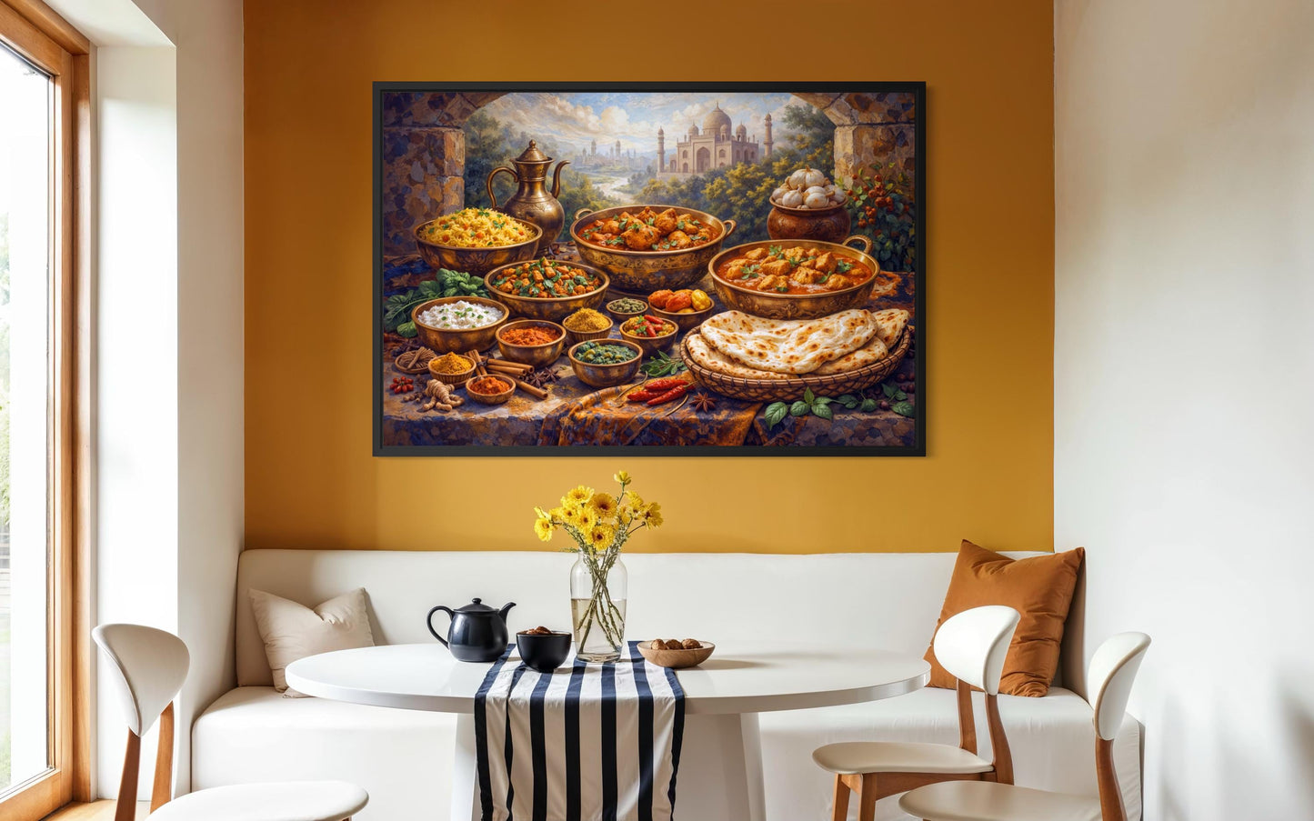 Indian Food Wall Art – Traditional Indian Painting on printed Canvas Print