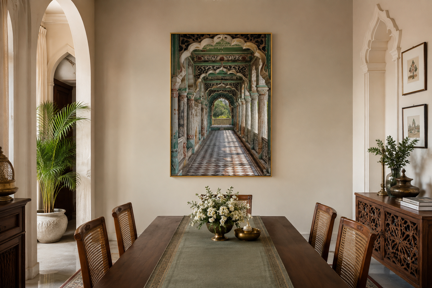 Indian Mughal Architecture Framed Canvas Wall Art