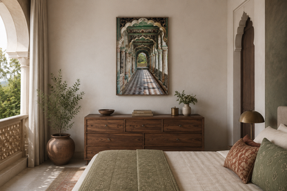 Indian Mughal Architecture Framed Canvas Wall Art