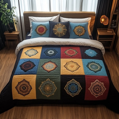 Infinite Loops 3-Piece Quilted Bedding Set - Single (59" x 70")