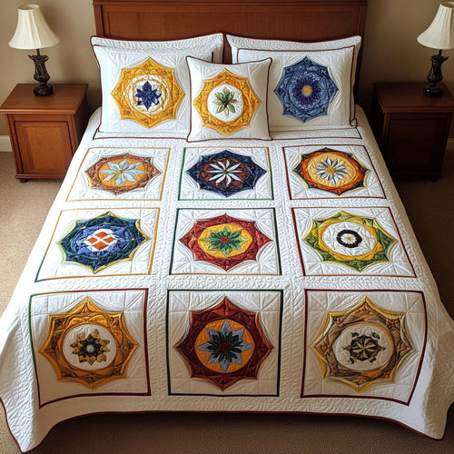 Inner Circle 3-Piece Quilted Bedding Set - Single (59" x 70")