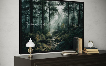 Inspirational John Muir Quote Canvas with Forest Wilderness Wall Art