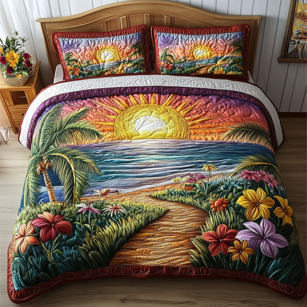 Island Bliss 3-Piece Quilted Bedding Set - Single (59" x 70")