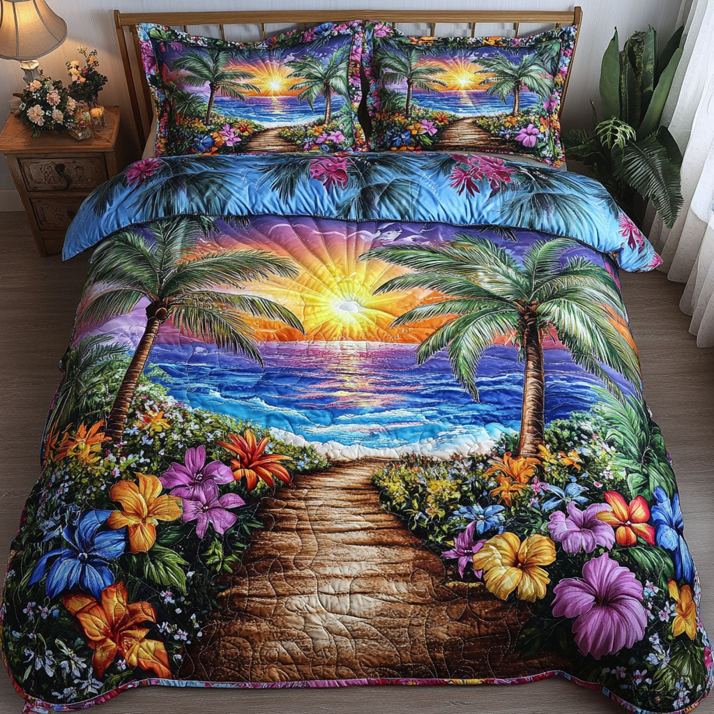 Island Bliss Retreat 3-Piece Quilted Bedding Set - Single (59" x 70")