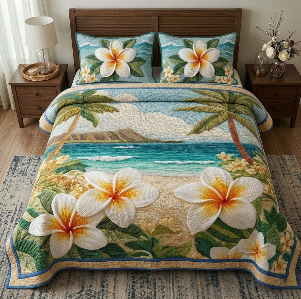 Island Breeze 3-Piece Quilted Bedding Set - Single (59" x 70")