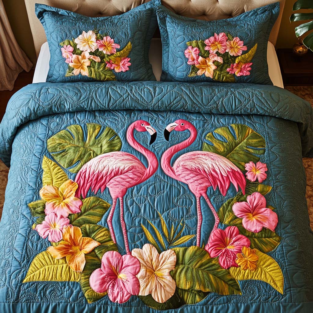 Island Sunset 3-Piece Quilted Bedding Set - Single (59" x 70")