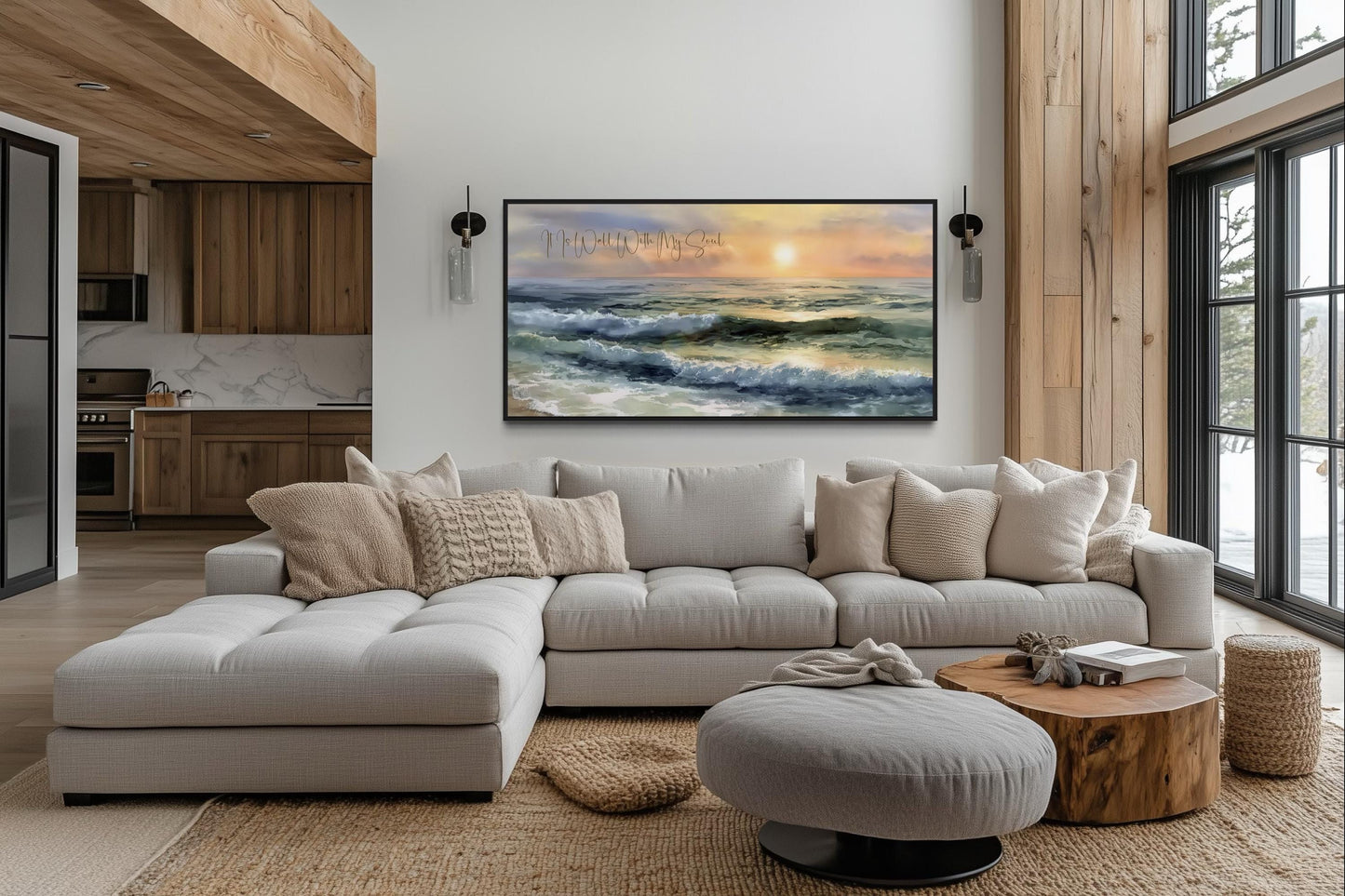 It Is Well With My Soul Wall Art, Peaceful Christian Ocean Seascape