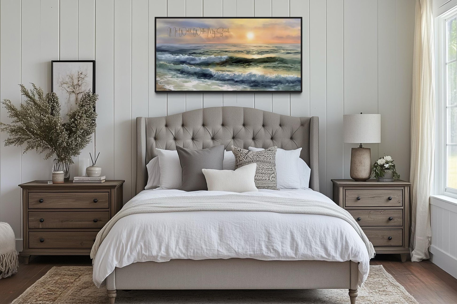 It Is Well With My Soul Wall Art, Peaceful Christian Ocean Seascape