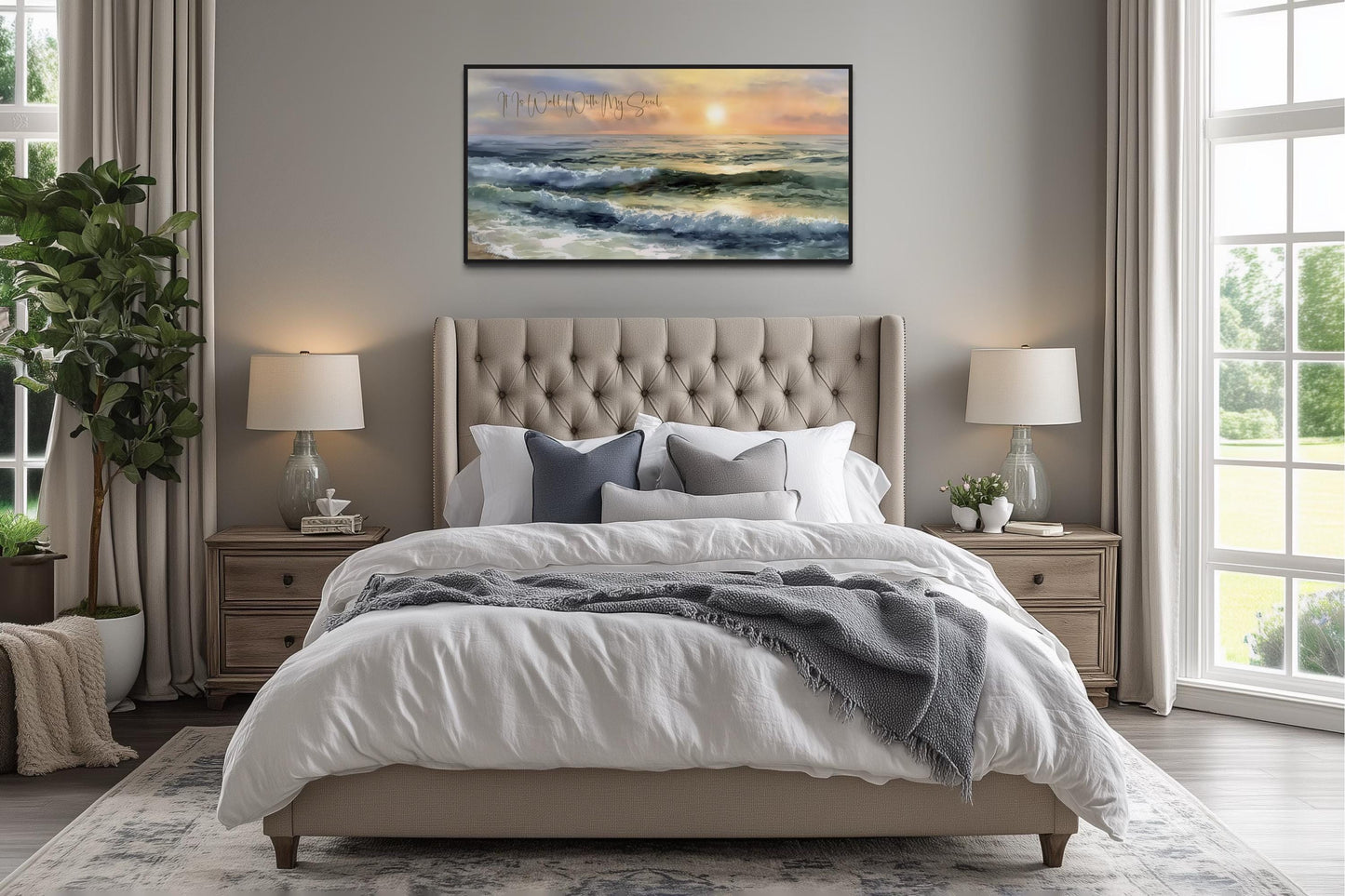 It Is Well With My Soul Wall Art, Peaceful Christian Ocean Seascape