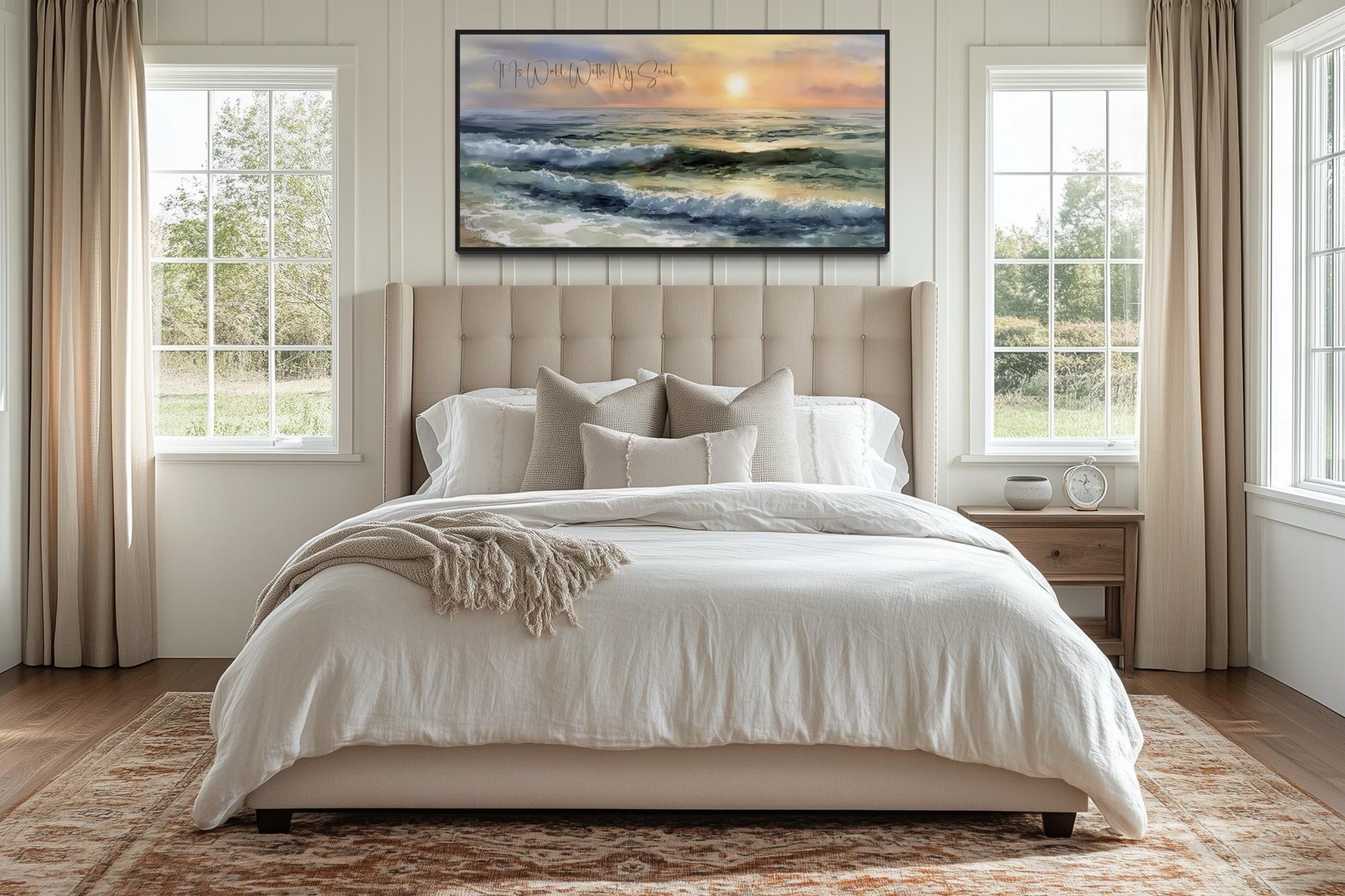 It Is Well With My Soul Wall Art, Peaceful Christian Ocean Seascape