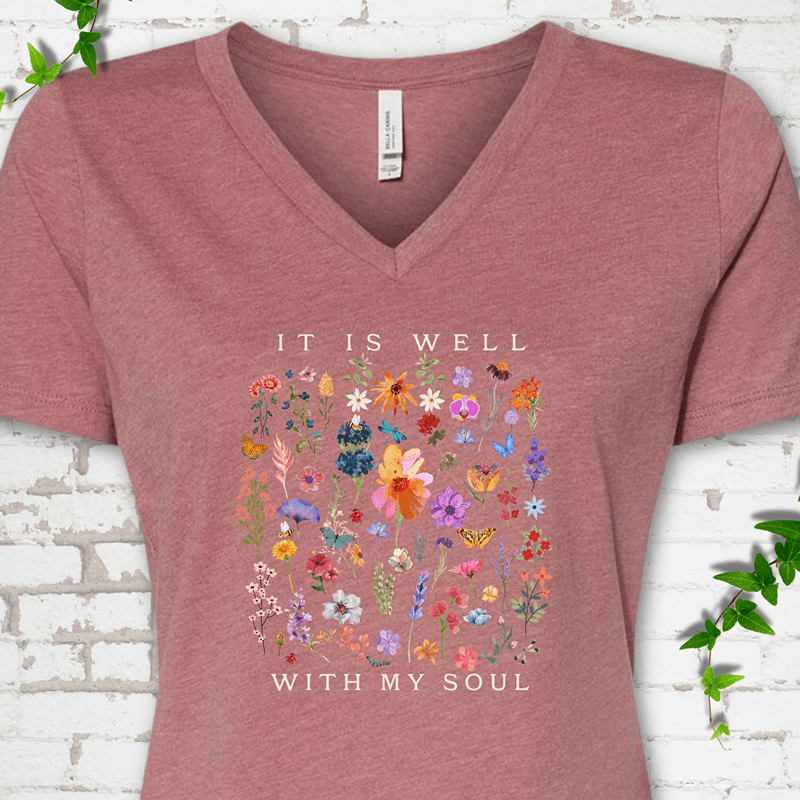It Is Well V-Neck T-Shirt