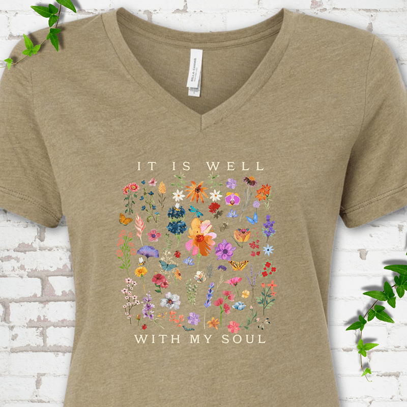 It Is Well V-Neck T-Shirt