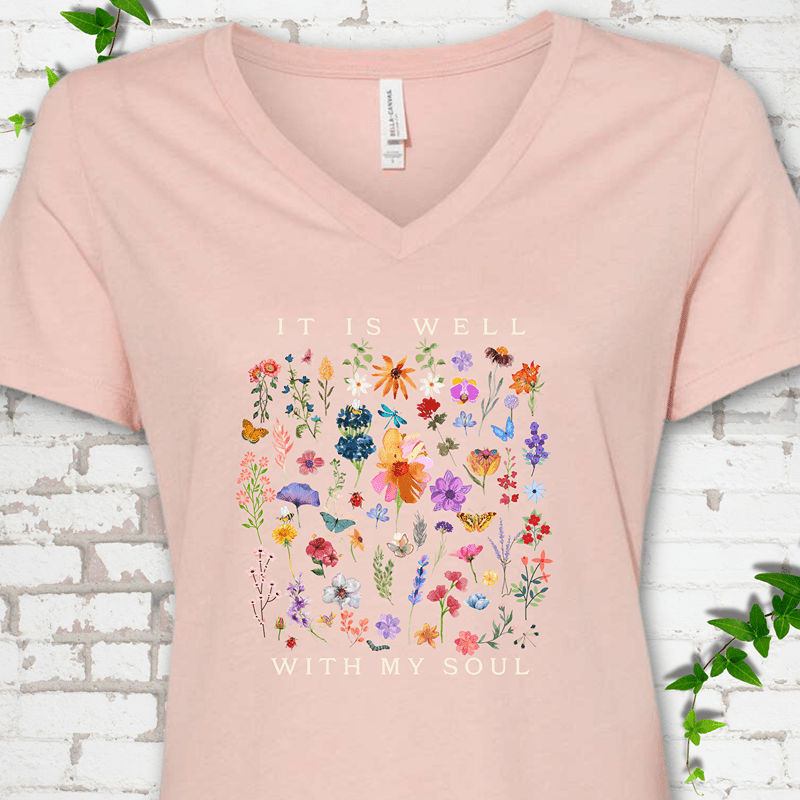 It Is Well V-Neck T-Shirt