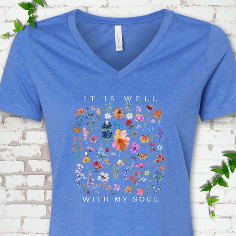 It Is Well V-Neck T-Shirt