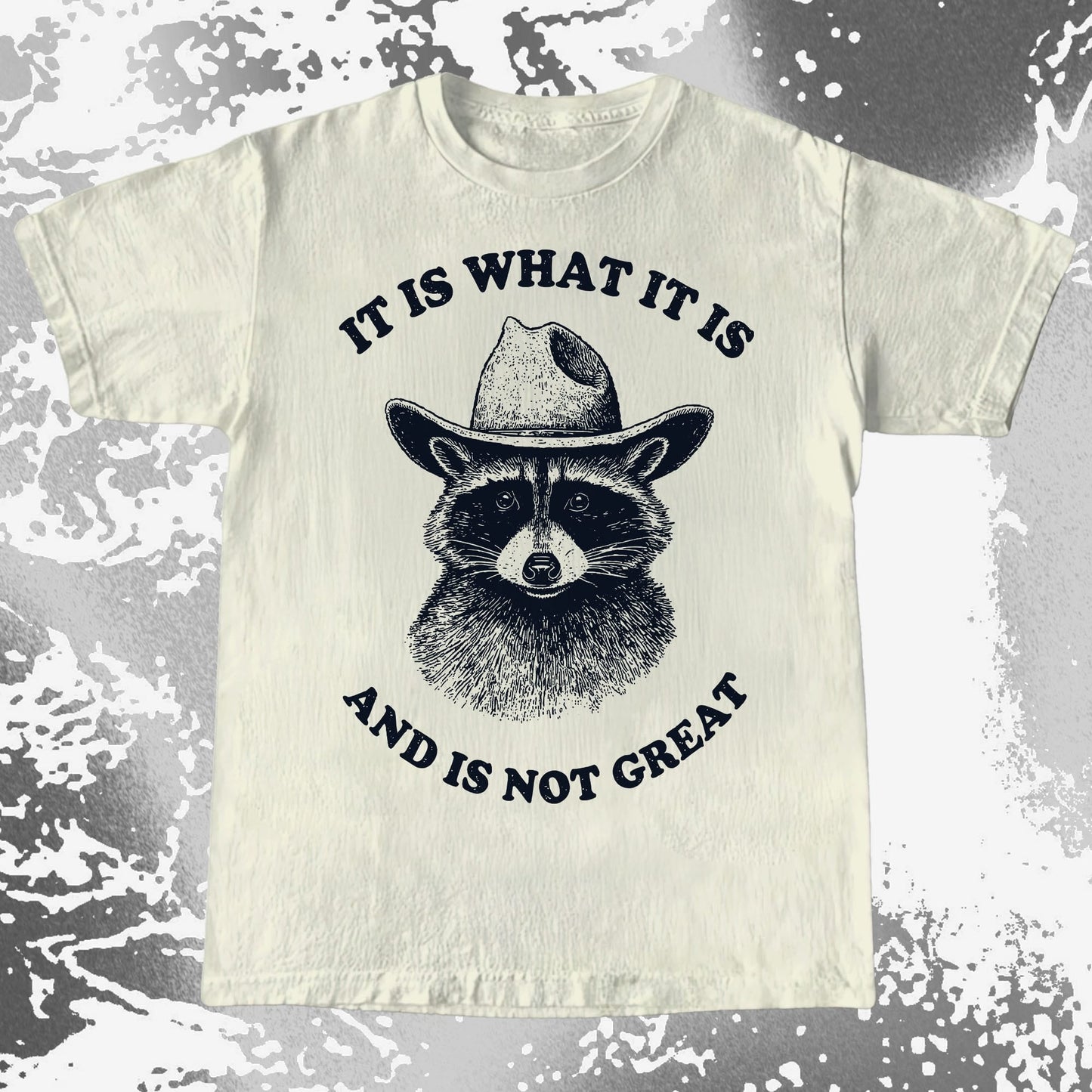 It Is What It Is (And It's Not Great) Raccoon Cowboy Shirt, funny meme tee gift (view 4)