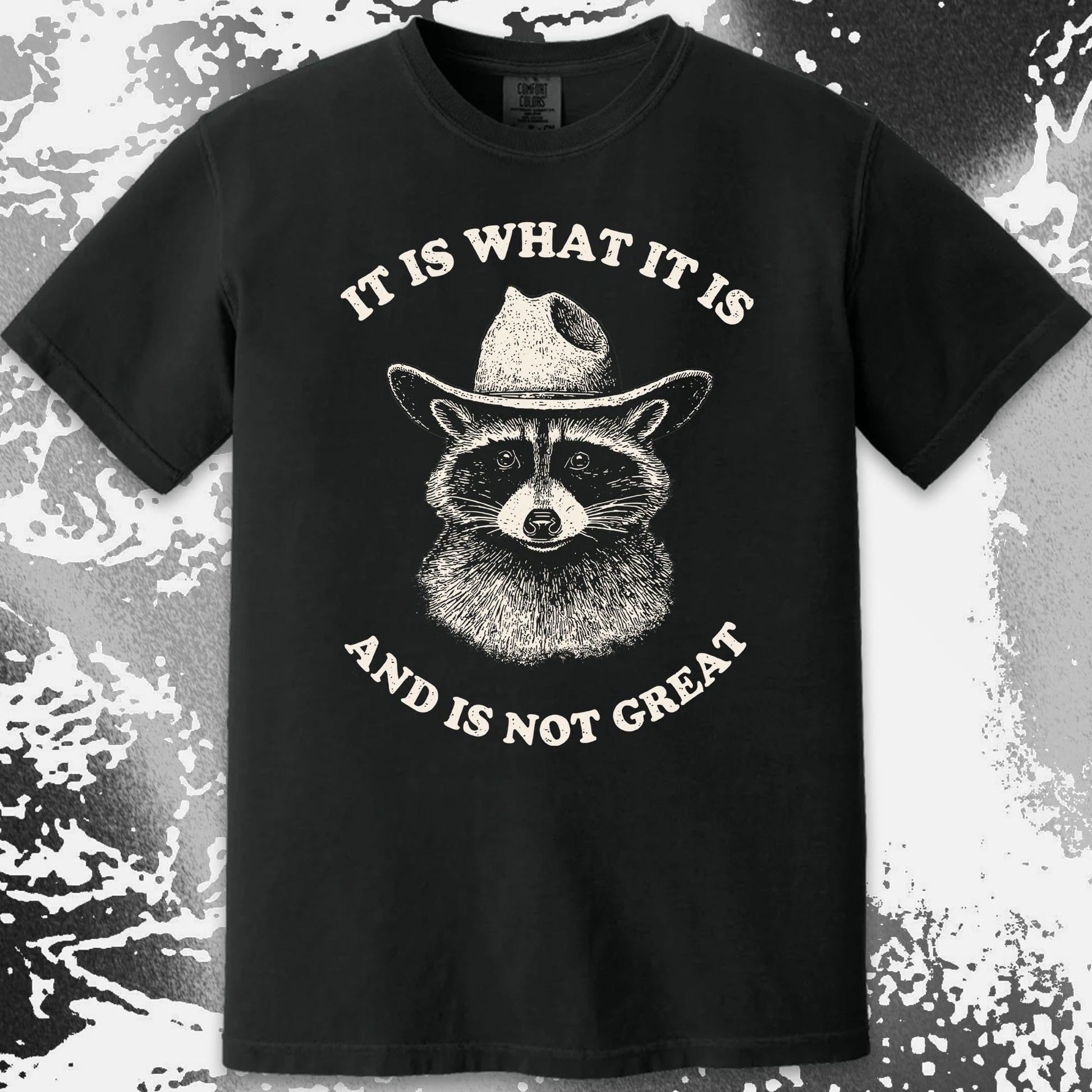It Is What It Is (And It's Not Great) Raccoon Cowboy Shirt, funny meme tee gift (view 14)