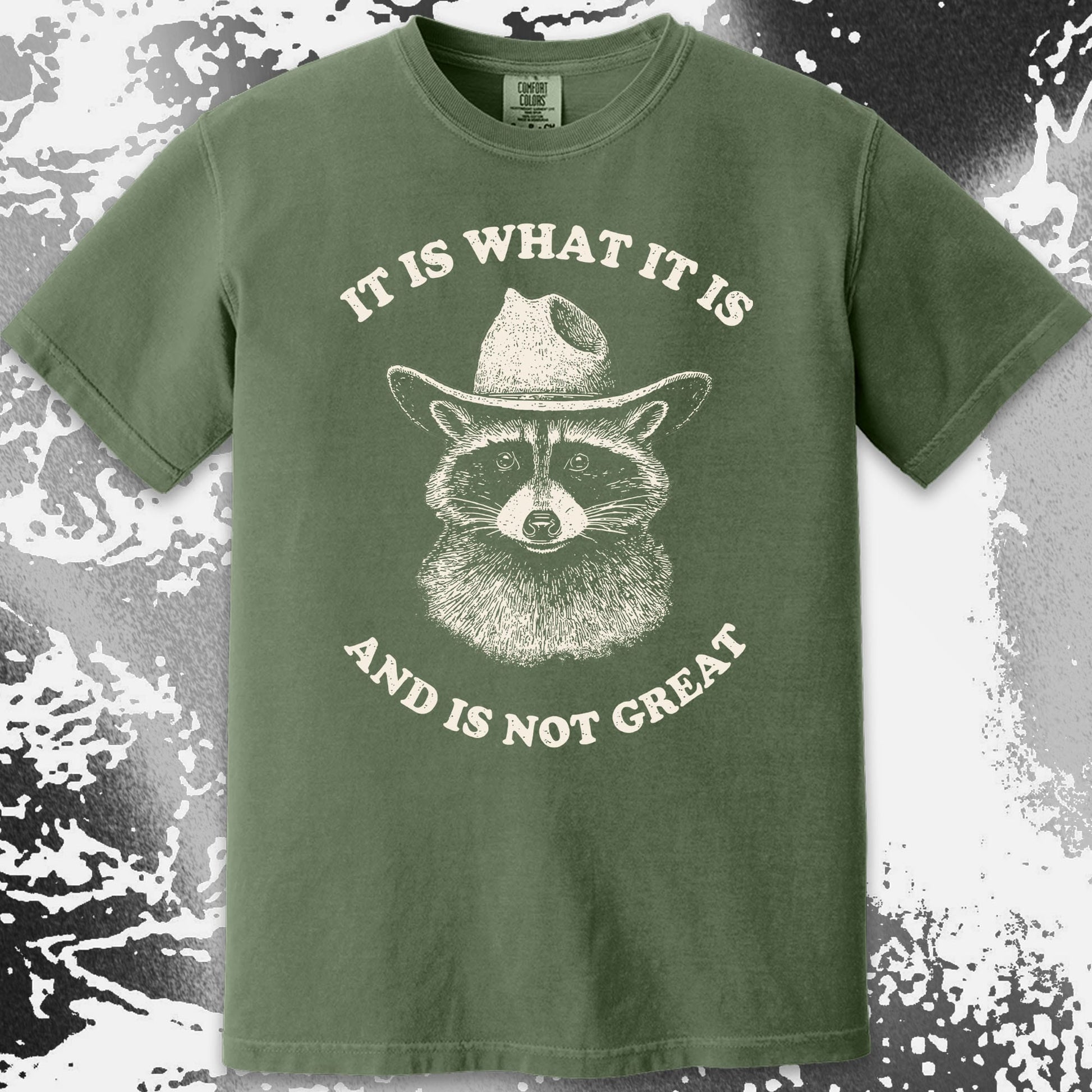 It Is What It Is (And It's Not Great) Raccoon Cowboy Shirt, funny meme tee gift (view 16)